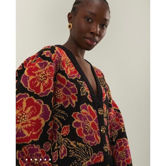 FARM Rio Sweaters - FARM Rio Shiny Chita Knit Cardigan